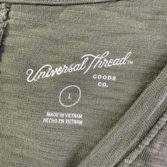 NWT Universal Thread A-line Front Lower Split Cap Sleeve Maxi Olive Dress Size L - Picture 6 of 9